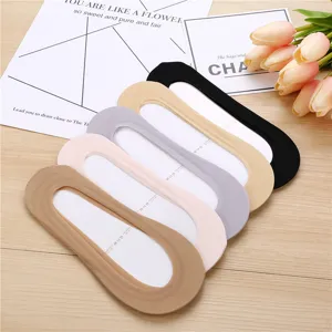 Women ice silk invisible boat socks shallow cut summer anti slip non slip short socks