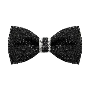 Lusso uomini nero strass papillon cristallo brillante formale matrimonio festa fiocco