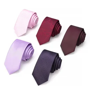 Cravatta con Cerniera Jacquard Tinta Unita Formale da Lavoro per Uomo Matrimonio Sposo Abito Stretta Moda