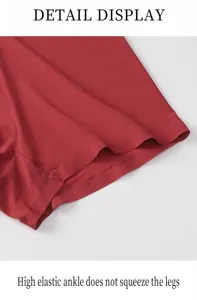 Close-up detail of red seamless ice silk men's boxer briefs with high elastic leg openings.