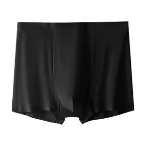 Close-up detail of men's seamless ice silk boxer briefs, showing smooth fabric and comfort.