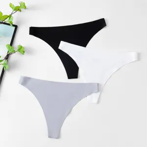 Mujeres tanga sin costuras talle bajo ropa interior transpirable seda hielo bragas