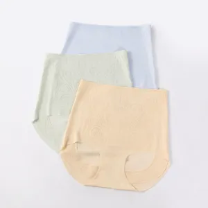 Women high waist seamless tummy control shaping briefs panties breathable summer underwear