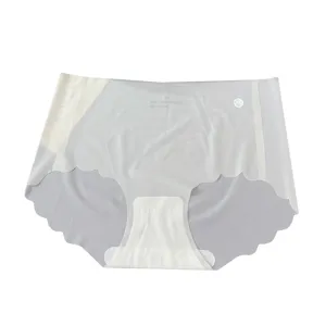 Femme sans couture soie glacée taille mi haute respirant coton culotte confortable