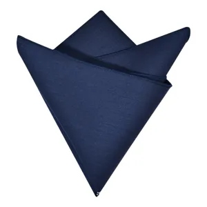 Classic navy blue pocket square for men, elegant suit handkerchief for business wear.