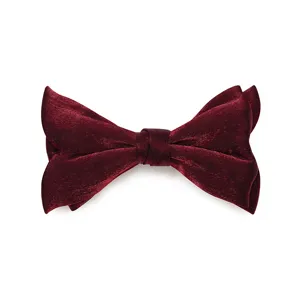 Elegante pajarita burdeos mate para hombre, accesorio clásico de traje de novio de boda.