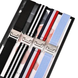 Women's elastic lazy belt invisible stretch waistband adjustable buckle fashion accessory.