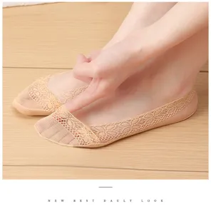 Women lace shallow invisible boat socks breathable non-slip summer casual daily hosiery