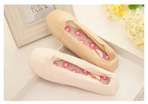 Detailed close-up view of women invisible socks, soft breathable ice silk, anti slip design.
