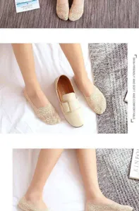 Lace ruffle invisible boat socks for women summer thin breathable shallow mouth low cut socks.