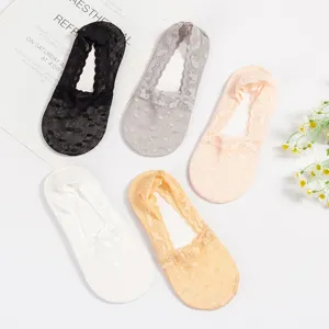 Damen spitze unsichtbare füßlinge sommer atmungsaktive mesh kurze socken antirutsch dünn