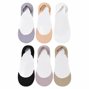 Chaussettes invisibles femme en soie de glace coupe basse antidérapantes lot de six paires