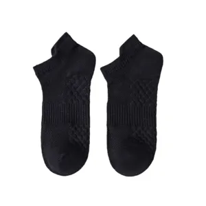 Men black cotton ankle socks breathable mesh low cut boat socks casual athletic socks