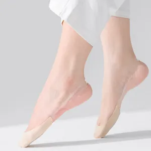 Summer invisible half-palm socks, anti-slip clear strap forefoot socks for high heels.