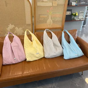 Lente zomer nieuwe nylon bloem geborduurde zoete stijl vrouwen schouder vest tas casual handtas.