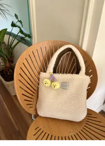 Süße Herbst Winter Plüsch Tasche weiche flauschige Handtasche minimalistische Alltagstasche