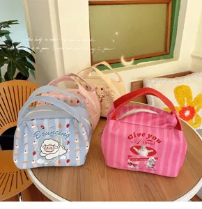 Isolierte tasche japanischer stil grosse kapazitaet bento tasche niedliche cartoon handtasche