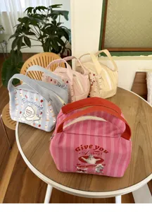 isolierte canvas brotdose handtasche süße tragbare mahlzeit tasche für büro und alltag