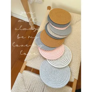Nordic Round Woven Cotton Coaster Heat Resistant Placemat Anti Scalding Table Mat Kitchen Decorative Pan Bowl Pot Pad