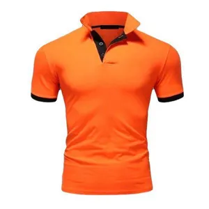 Hombre Polo Manga Corta Slim Fit Casual Deporte Cuello Contraste Verano Top Camiseta