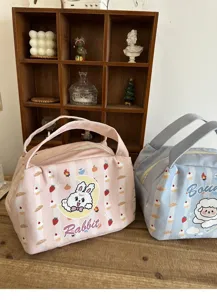 Isolierte tasche für damen, niedliche cartoon hase brotzeitbox tasche, große kapazität tasche.