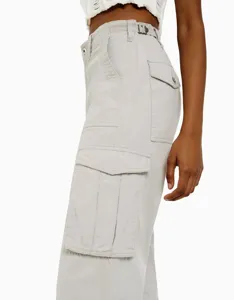 Stylische High Waist Damen Cargo Hose mit vielen praktischen Taschen modische Freizeithose