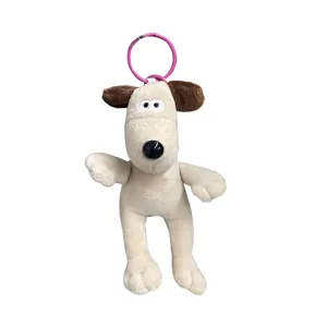 Leuke pluche hond sleutelhanger, zachte dierentas hanger met roze metalen ring voor dagelijks.