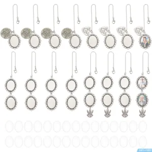 DIY photo memory charm bouquet pin antique silver oval pendant jewelry making supplies