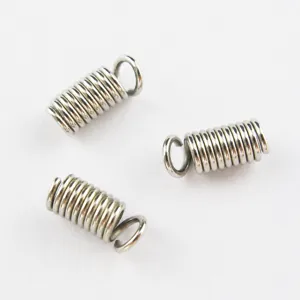 Metal Spring Cord End Caps Spiral Coil Clasps For DIY Jewelry Making Necklace Bracelet Finding
