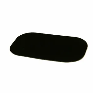 Details of the black anti-slip car mat backing, showing the smooth surface and quality.