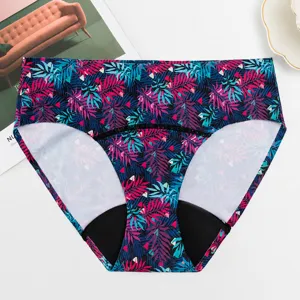 Donna slip bikini stampa foglia tropicale sexy costumi da bagno elastico intimo
