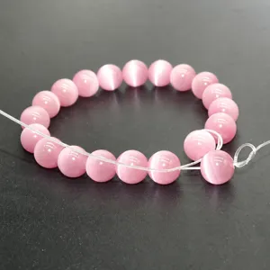 Colorful Cat Eye Stone Round Beads Crystal Loose Beads DIY Handmade Jewelry Making Accessories For Bracelets Necklaces