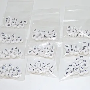DIY Acrylic Number Beads Round Printed Digital Loose Beads For Bracelet Necklace Jewelry Making