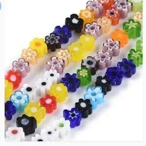 Colorful millefiori glass flower beads 8mm loose beads multi-strand main display item