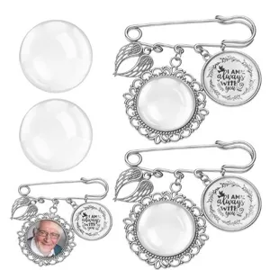 Set di accessori per spilla di gioielli fai-da-te con cabochon in vetro e vassoi.