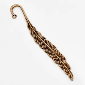 Vintage Metal Feather Bookmark And Hairpin Antique Leaf Book Marker Reading Stationery Gift