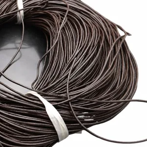 Dark brown genuine leather cord for DIY jewelry making, crafting and bracelet design supplies.