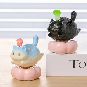 Lucky cat blind box desktop ornament resin cute kitten office decoration gift with crystal stone
