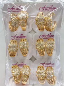 Koreanische Zirkonia Blumen Creolen Ohrringe Großhandel Set für Damen elegante Schmuck.