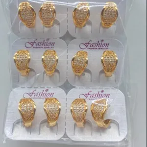 Großhandel Kupfer vergoldet Zirkon Mikro Pave Mode Ohrringe Set für Frauen Alltag kleiden