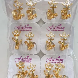 Exquisite koreanische vergoldete Blume Zirkon Ohrringe Mode Damen Schmuck Großhandel