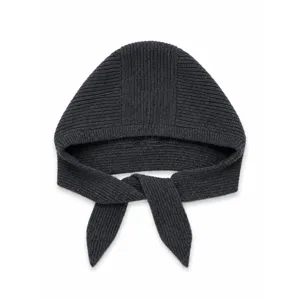 Women winter dark grey knitted hooded scarf thermal windproof balaclava stylish neck warmer