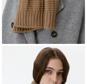 Détail en gros plan de la texture de l'écharpe d'hiver en tricot et du modèle.