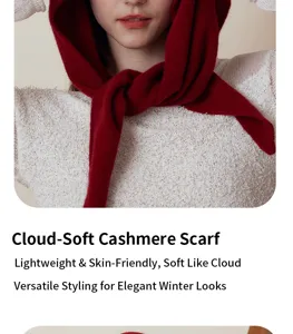 Solid color cashmere wool knit triangular scarf for women, warm winter neck warmer and stylish bib.