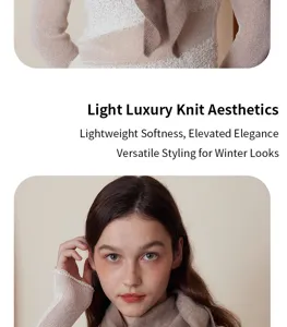 Cashmere wool knit triangle scarf for women, warm winter neckerchief and stylish shawl.