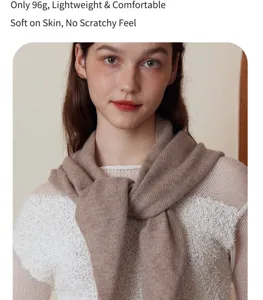 Women cashmere wool knitted triangle scarf lightweight warm winter neck wrap soft comfortable