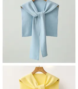 Bufanda capa de punto corbata cuello falso versátil calentador de cuello primavera