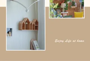 Holzhaus Wandregal und fliegender Vogel Mobile für Wohnzimmer Schlafzimmer Deko.