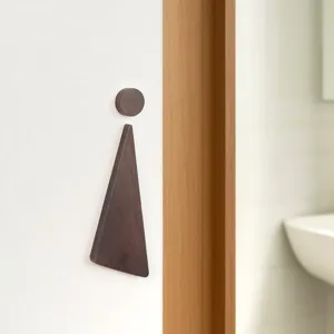 Massivholz WC Schild für Badezimmertür, kreatives minimalistisches Toilettenschild für Dekoration.