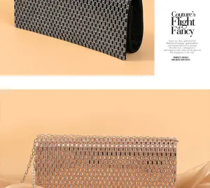 Elegant rhinestone evening clutch bag sparkling crystal party shoulder bag for women